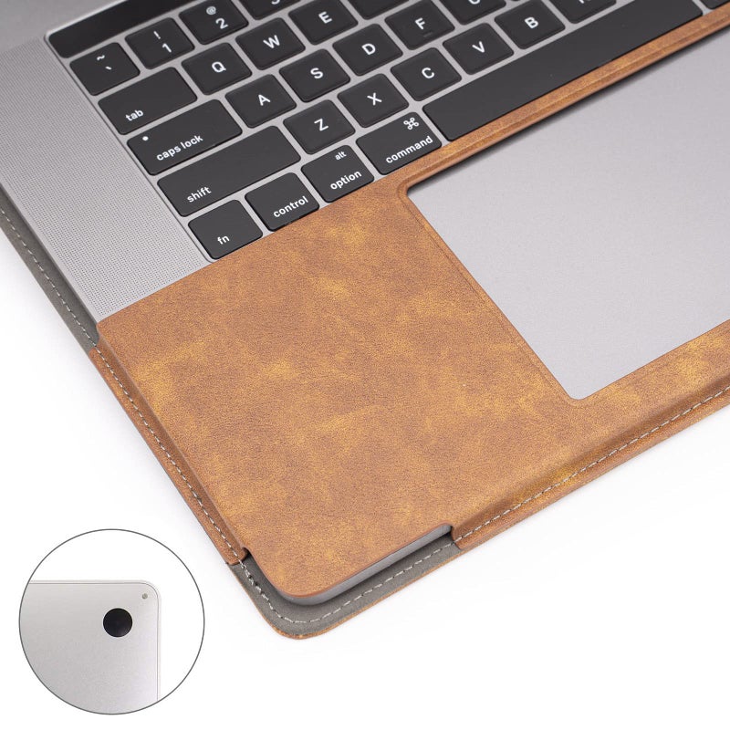 TT TYTX TYTX Laptop Case for MacBook Pro 16 Inch Leather Case 2024 2023 2022 2021 M3 A2991 M2 A2780 M1 A2485 Protective Folio Book Cover with Vents and Stand Function  Brown - Image 4